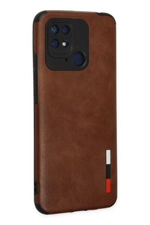 Newface Xiaomi Redmi 10C Kılıf Loop Deri Silikon - Kahverengi