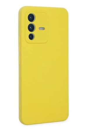 Newface Vivo V23 5G Kılıf Nano içi Kadife Silikon - Sarı