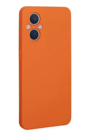 Newface Oppo Reno 7 Lite Kılıf Nano içi Kadife Silikon - Turuncu