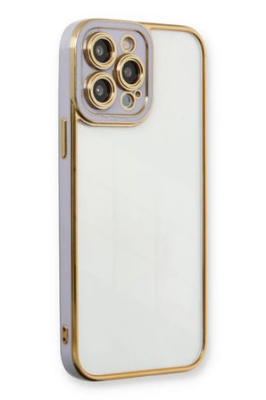 Newface Apple iPhone 13 Pro Max Kılıf Liva Lens Silikon - Lila