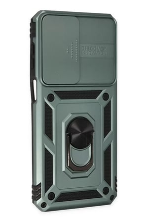 Newface Samsung Galaxy M33 Kılıf Pars Lens Yüzüklü Silikon - Yeşil
