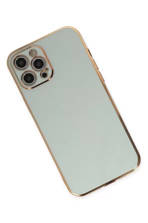 Newface Apple iPhone 12 Pro Max Kılıf Volet Silikon - Açık Yeşil