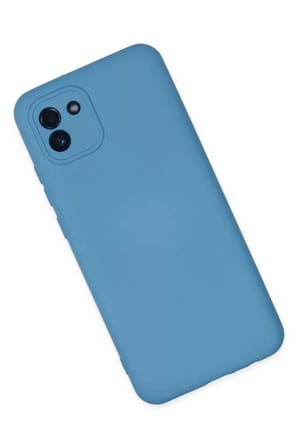 Newface Samsung Galaxy A03 Kılıf Nano içi Kadife Silikon - Mavi