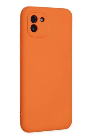 Newface Samsung Galaxy A03 Kılıf Nano içi Kadife Silikon - Turuncu