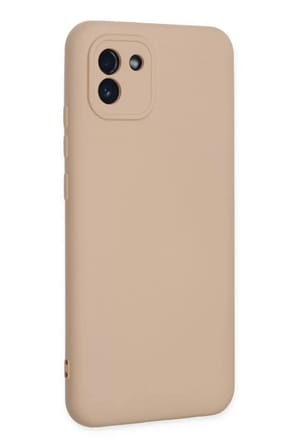 Newface Samsung Galaxy A03 Kılıf Nano içi Kadife Silikon - Pudra