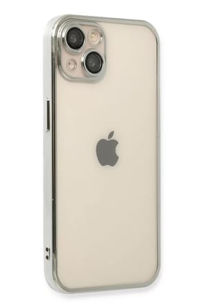Newface Apple iPhone 14 Kılıf Razer Lensli Silikon - Gümüş