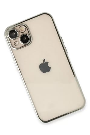 Newface Apple iPhone 14 Kılıf Razer Lensli Silikon - Gümüş