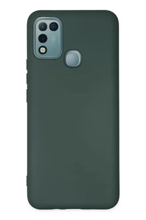 Newface İnfinix Hot 10 Play Kılıf Nano içi Kadife Silikon - Koyu Yeşil