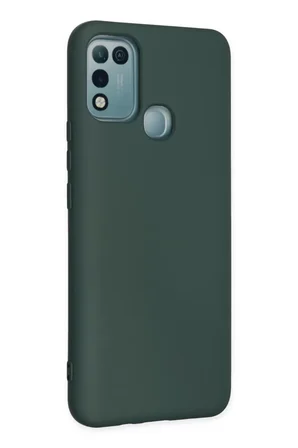Newface İnfinix Hot 10 Play Kılıf Nano içi Kadife Silikon - Koyu Yeşil