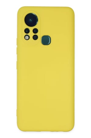 Newface İnfinix Hot 11s Kılıf Nano içi Kadife Silikon - Sarı