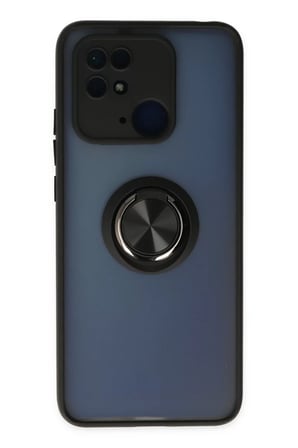 Newface Xiaomi Poco C40 Kılıf Montreal Yüzüklü Silikon Kapak - Siyah
