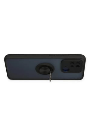 Newface Xiaomi Poco C40 Kılıf Montreal Yüzüklü Silikon Kapak - Siyah