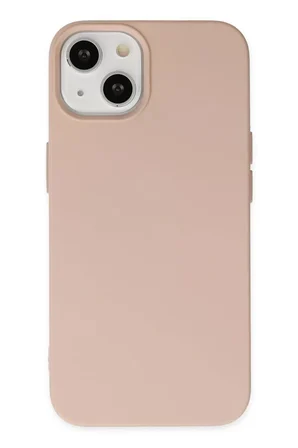 Newface Apple iPhone 14 Plus Kılıf Nano içi Kadife Silikon - Pudra
