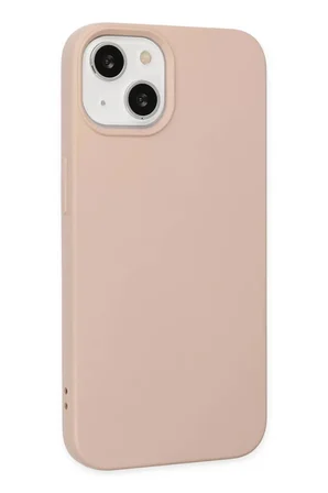 Newface Apple iPhone 14 Plus Kılıf Nano içi Kadife Silikon - Pudra