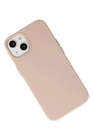 Newface Apple iPhone 14 Plus Kılıf Nano içi Kadife Silikon - Pudra