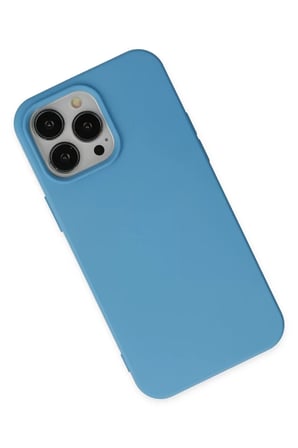 Newface Apple iPhone 14 Pro Kılıf Nano içi Kadife Silikon - Mavi