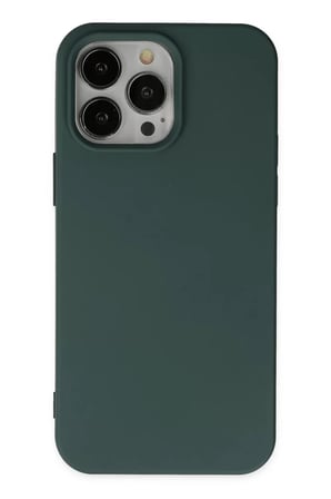 Newface Apple iPhone 14 Pro Kılıf Nano içi Kadife Silikon - Koyu Yeşil