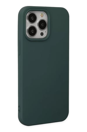 Newface Apple iPhone 14 Pro Kılıf Nano içi Kadife Silikon - Koyu Yeşil