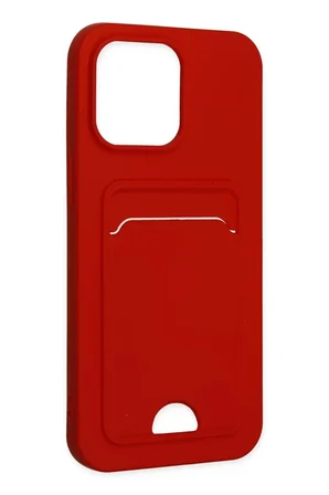 Newface Apple iPhone 14 Pro Kılıf Kelvin Kartvizitli Silikon - Kırmızı