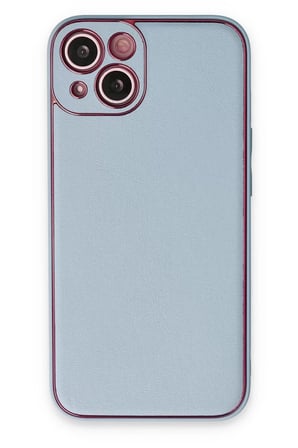 Newface Apple iPhone 14 Plus Kılıf Coco Deri Silikon Kapak - Sky Blue