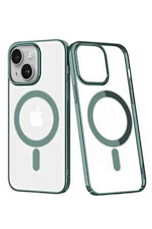 Newface Apple iPhone 14 Plus Kılıf Element Magneticsafe Sert Kapak - Köknar Yeşili