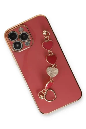 Newface Apple iPhone 14 Pro Max Kılıf Esila Silikon - Kırmızı