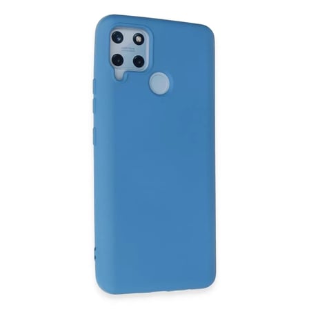 Newface Realme C15 Kılıf Nano içi Kadife Silikon - Mavi