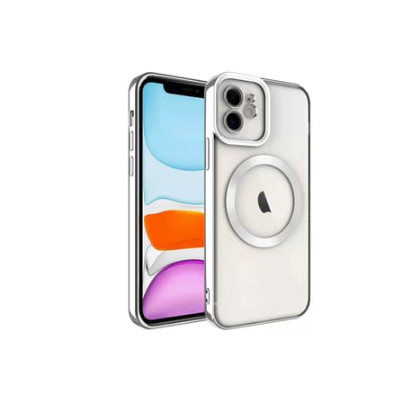 Newface Apple iPhone 12 Kılıf Kross Magneticsafe Kapak - Gümüş