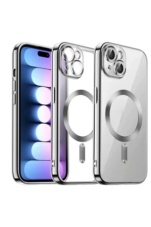 Newface Apple iPhone 13 Kılıf Kross Magneticsafe Kapak - Gümüş