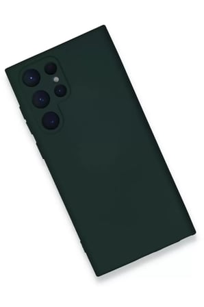 Newface Samsung Galaxy S23 Ultra Kılıf Nano içi Kadife Silikon - Koyu Yeşil