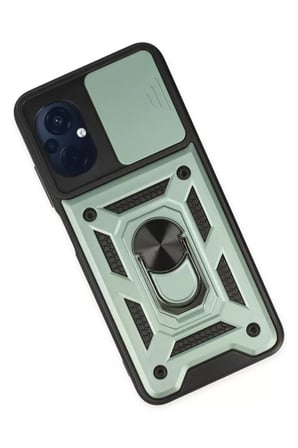 Newface Xiaomi Poco M5 Kılıf Pars Lens Yüzüklü Silikon - Yeşil