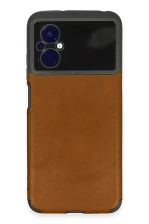Newface Xiaomi Poco M5 Kılıf Loop Deri Silikon - Kahverengi