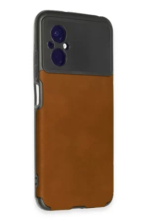 Newface Xiaomi Poco M5 Kılıf Loop Deri Silikon - Kahverengi