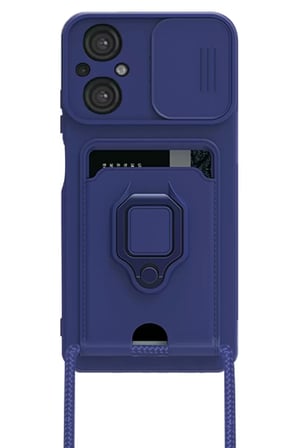 Newface Xiaomi Poco M5 Kılıf Zuma Kartvizitli Yüzüklü Silikon - Lacivert