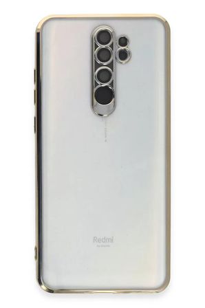 Newface Xiaomi Redmi Note 8 Pro Kılıf Razer Lensli Silikon - Gold