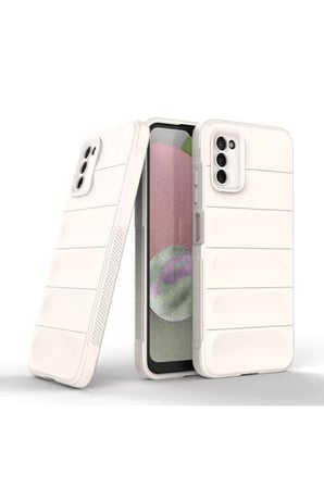 Newface Samsung Galaxy A03S Kılıf Optimum Silikon - Krem