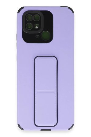 Newface Xiaomi Redmi 10C Kılıf Mega Standlı Silikon - Lila