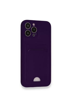 Newface Apple iPhone 12 Pro Max Kılıf Kelvin Kartvizitli Silikon - Derin Mor