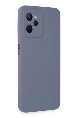 Newface Realme C35 Kılıf Nano içi Kadife Silikon - Gri