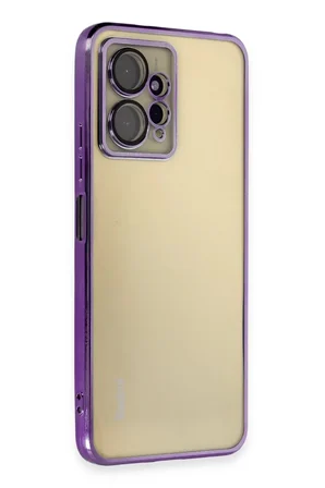 Newface Xiaomi Redmi Note 12 4G Kılıf Razer Lensli Silikon - Mor