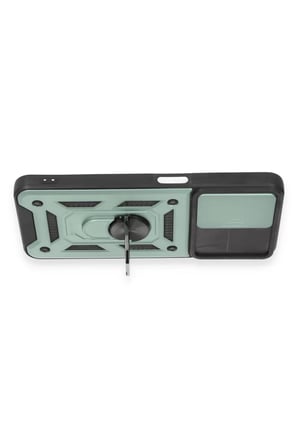 Newface Realme C35 Kılıf Pars Lens Yüzüklü Silikon - Yeşil