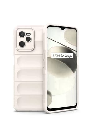 Newface Realme C35 Kılıf Optimum Silikon - Krem
