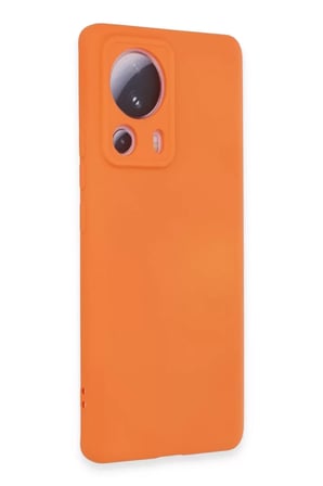 Newface Xiaomi Mi 13 Lite Kılıf Nano içi Kadife Silikon - Turuncu