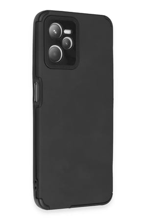 Newface Realme C35 Kılıf Loop Deri Silikon - Siyah