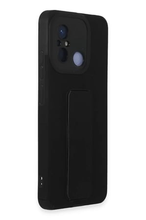 Newface Xiaomi Redmi 12C Kılıf Mega Standlı Silikon - Siyah