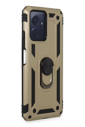 Newface Xiaomi Redmi Note 12 4G Kılıf Sofya Yüzüklü Silikon Kapak - Gold