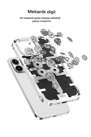 Newface Apple iPhone 14 Pro Max Kılıf Mekanik Bumper Kapak - Derin Mor