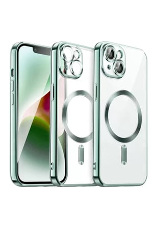 Newface Apple iPhone 15 Kılıf Kross Magneticsafe Kapak - Koyu Yeşil