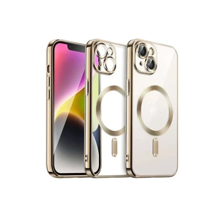 Newface Apple iPhone 15 Kılıf Kross Magneticsafe Kapak - Gold