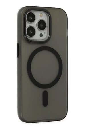 Newface Apple iPhone 15 Pro Max Kılıf Lodos Magneticsafe Mat Kapak - Siyah